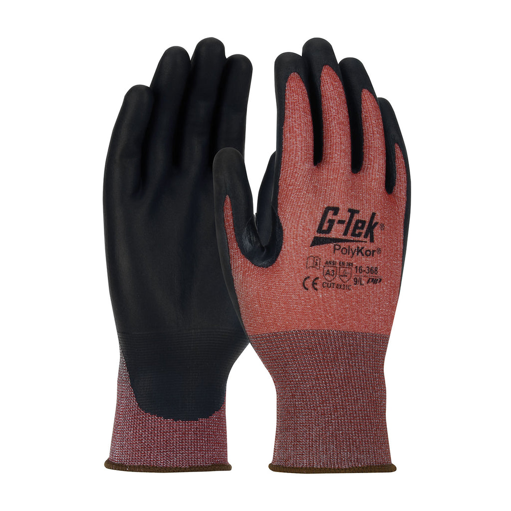 G-Tek PolyKor X7 16-368 Seamless Knit NeoFoam Coated Touchscreen Compatible Cut Resistant Gloves (One Dozen)