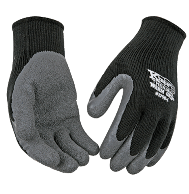 Kinco 1790 Warm Grip Heavy Thermal 10-Gauge Acrylic Knit Shell Crinkle Latex Coated Palm, Acrylic & Elastic Knit Wrist Gloves (3 Pair)