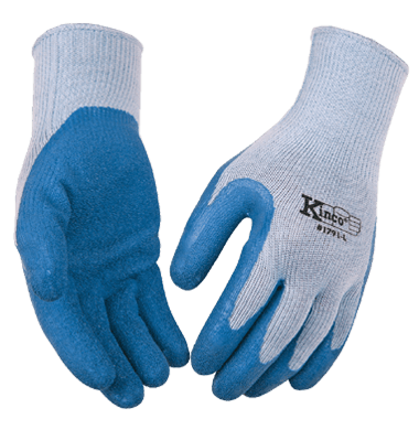 Kinco 1791 Gray 10-Gauge Polyester Knit Shell Crinkle Latex Coated Palm Polyester and Elastic Knit Wrist (6 Pair)
