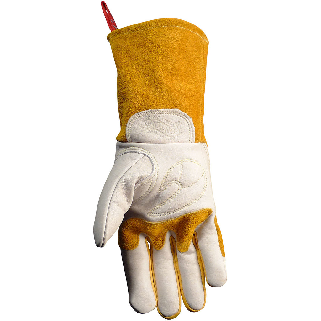 a padded reinforced palm welder's gloves