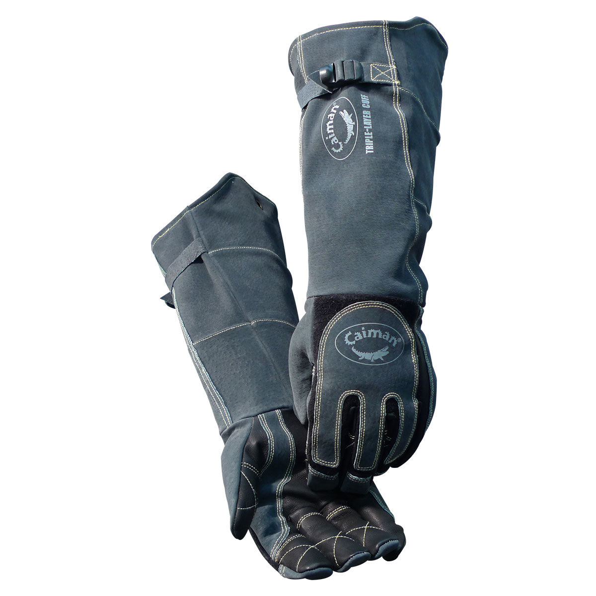 Caiman 1879 21" Pigskin Heavy Duty Triple Layer Cuff MIG/Stick/Welding Gloves, Large, (1 Pair)