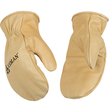 Kinco 1930 Full Grain Cowhide Easy-On Cuff Thermal Insulation Mitt Shell Pattern Glove (3 Pair)