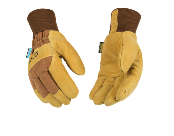 Kinco 1958KWP HydroFlector Heavy Duck Canvas Fabric Suede Pigskin Palm Waterproof Thermal Insulation Glove (One Dozen)