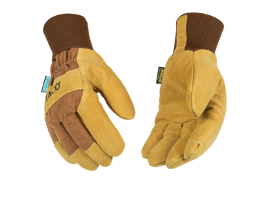 Kinco 1958KWP HydroFlector Heavy Duck Canvas Fabric Suede Pigskin Palm Waterproof Thermal Insulation Glove (One Dozen)