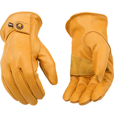 Kinco 199 Unlined Premium Grain Cowhide Leather Hem Drivers Gloves (One Dozen)