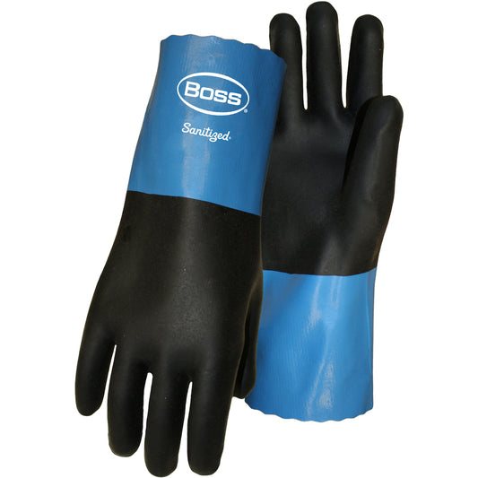 Chemguard 1CN0034 Lightweight Neoprene Coating with Cotton Knit Lining and 11" Long Pinked Cuff Safety Glove (1 Pair)