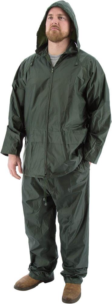 Majestic 71-2000 2-piece Hooded Waterproof Rain Suit, Green (Pack of 1)