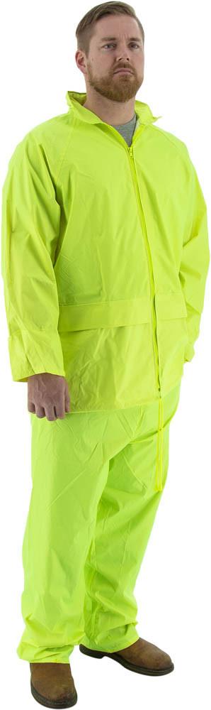 Majestic 71-2040 2-piece Hooded 100% Waterproof and Windproof Attached Hood with Drawstring Rain Suit