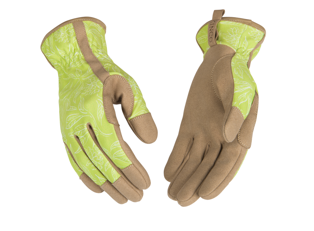 KincoPro 2000W Women's Polyester-Spandex Fabric Suede Synthetic Leather Palm Glove (One Dozen)
