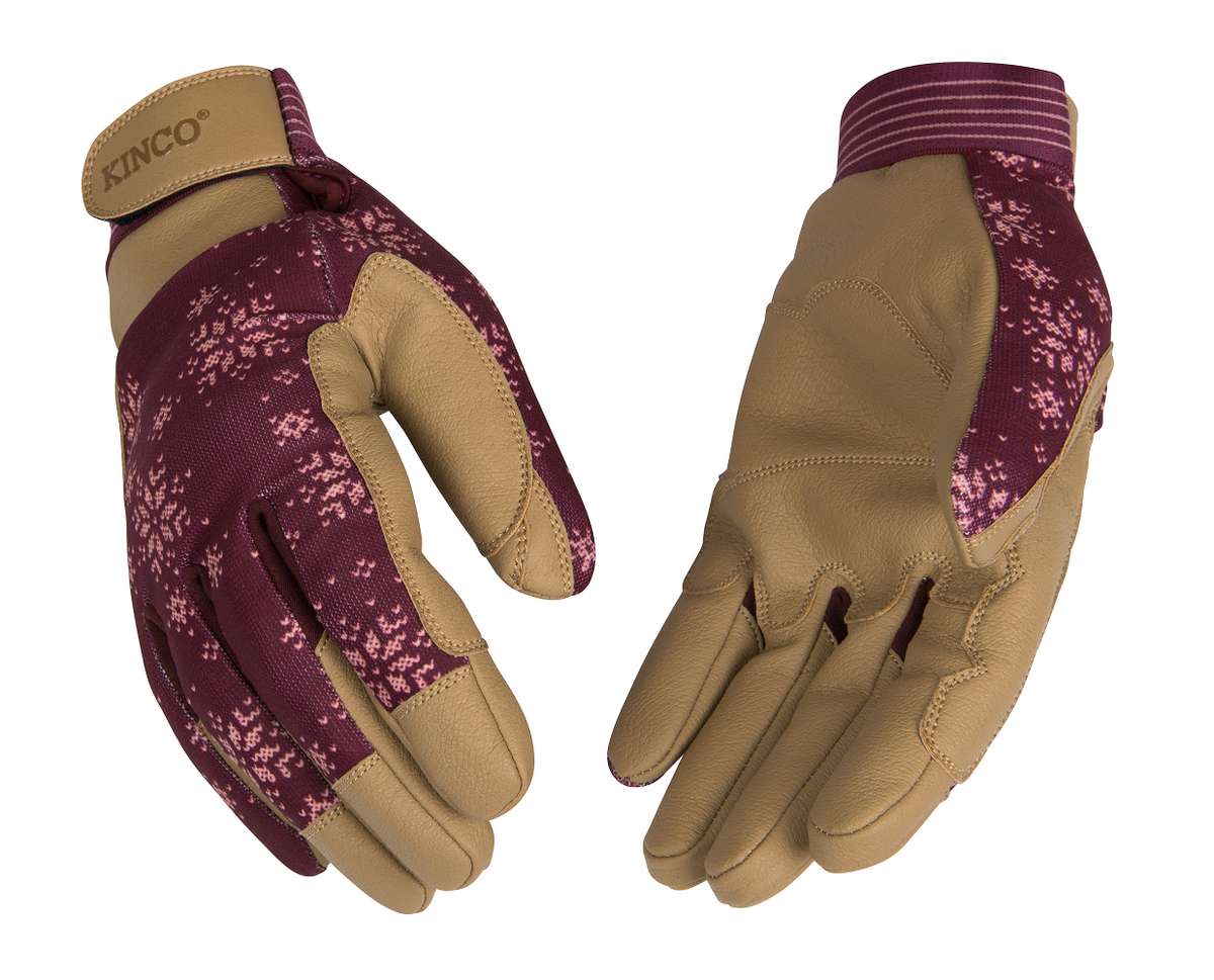 KincoPro 2002HKW Polyester-Spandex Fabric Grain Synthetic Leather with Pull-Strap Cuff Thermal Insulation Glove (One Dozen)