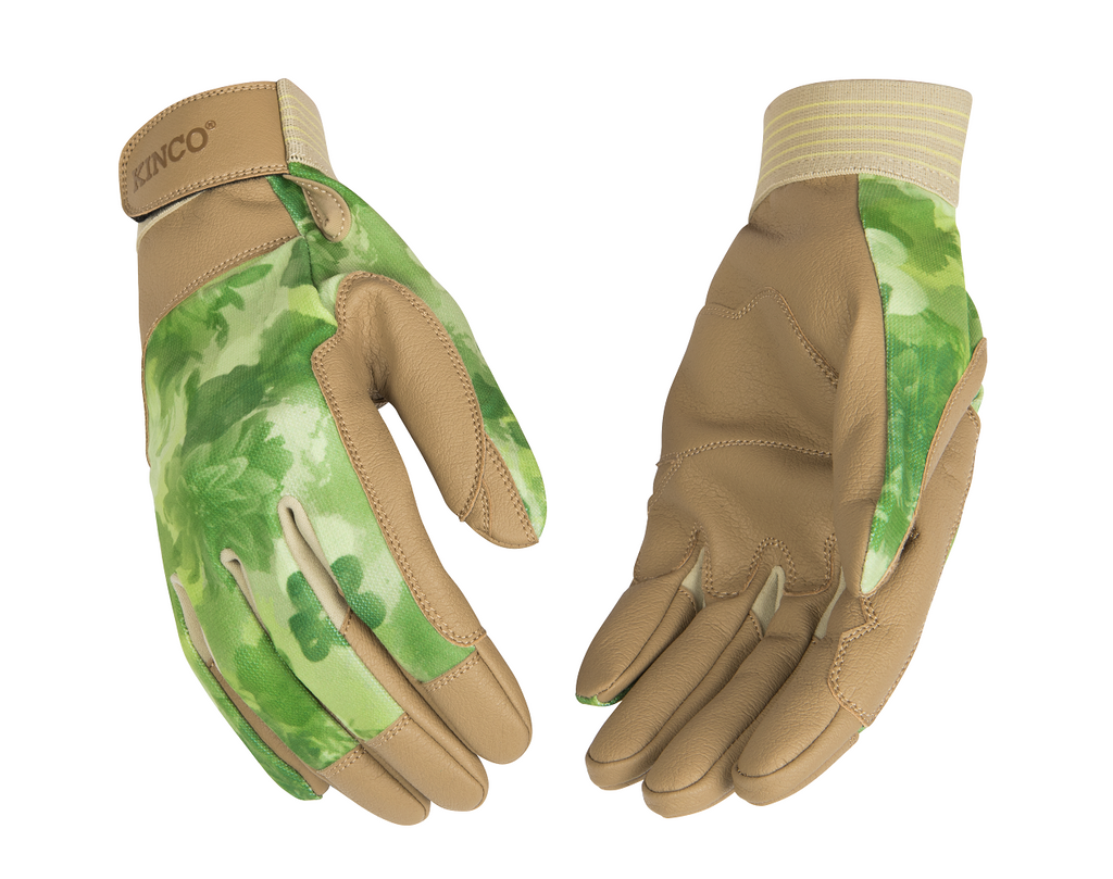 KincoPro 2002W Polyester-Spandex Grain Synthetic Leather with Loop Pull-Strap Cuff Glove (One Dozen)