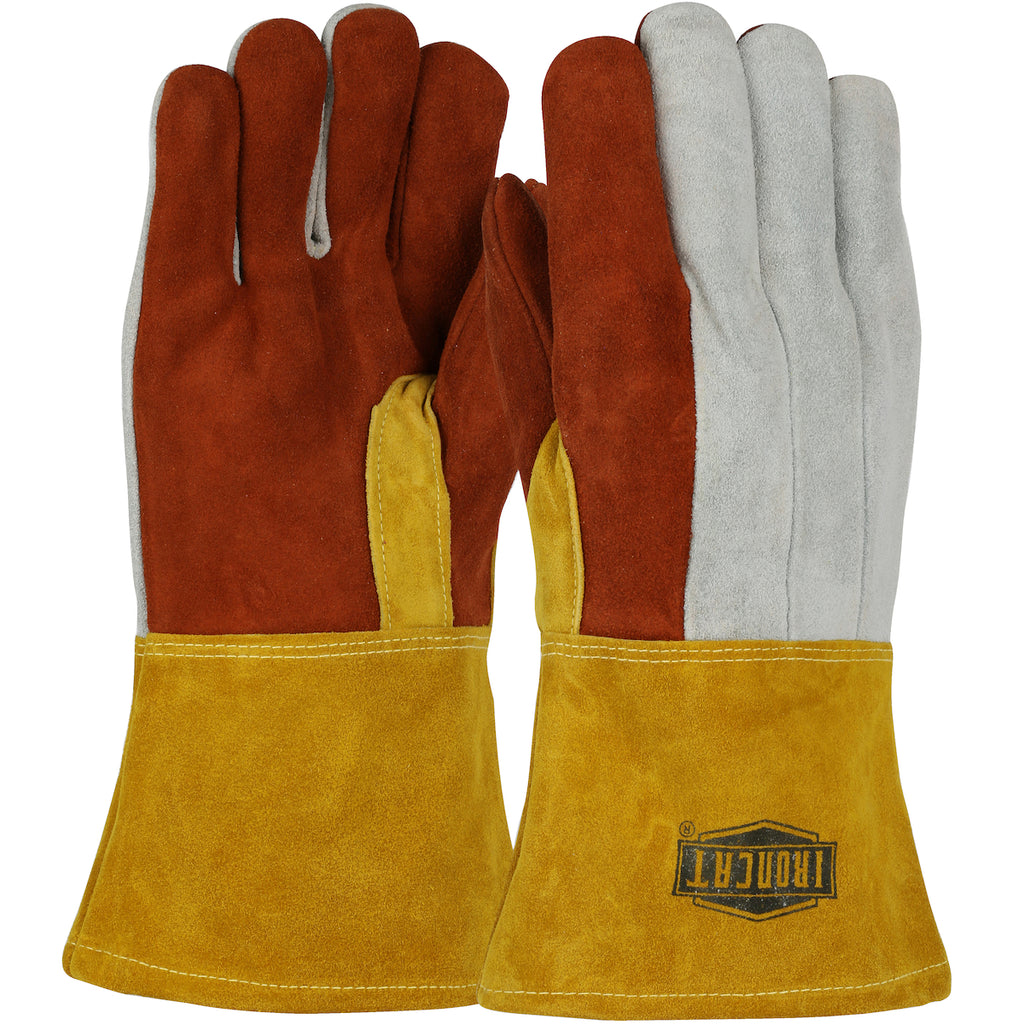 West Chester 2086GLF  Ironcat Premium Heavy Split Cowhide Foundry with Cotton Lining and Kevlar Stitching Leather Gauntlet Cuff Glove (One Dozen)