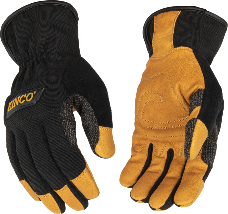 KincoPro 2122 Premium Goatskin and Synthetic Hybrid Black Polyester-Spandex Fabric Back (3 Pair)