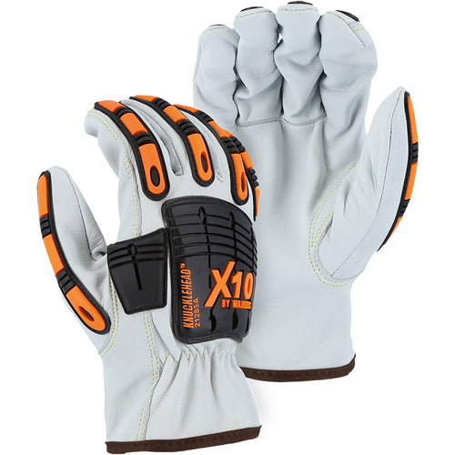 Majestic 21285A Cut-Less Goatskin X10 Ansi A6 Impact Protection with Kevlar Keystone Thumb Safety Glove (One Dozen)