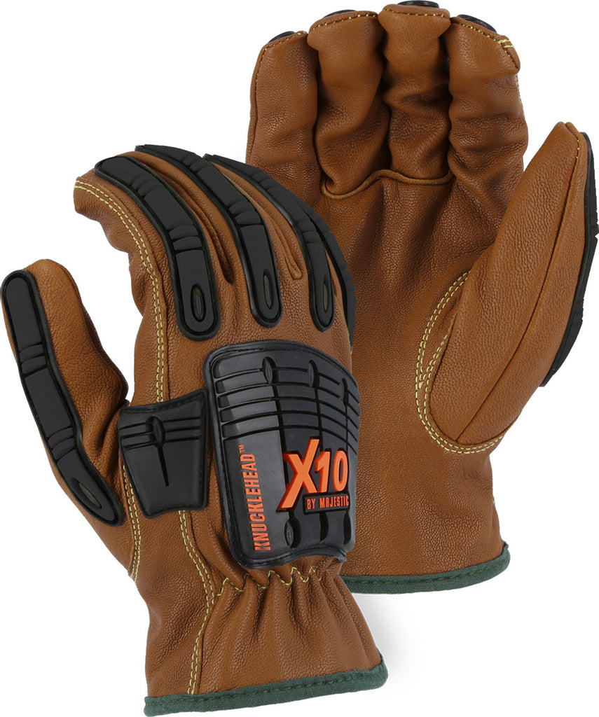 Majestic 21285WR Cut Less With Kevlar Water, Oil, And Arc Resistant Goatskin Gloves (One Dozen)