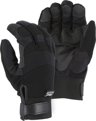 Majestic 2139BKH Winter Lined Armor Skin Mechanics Glove with PVC Double Palm and Knit Back (One Dozen)