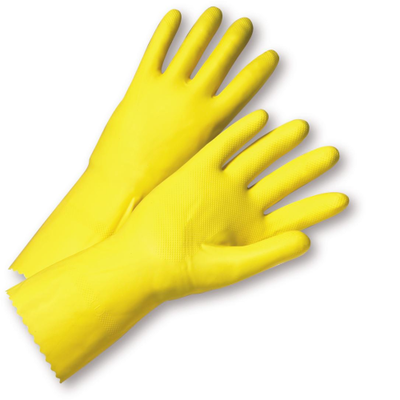 West Chester 2312 Premium Flocked Yellow-Latex Coated Gloves (One Dozen)