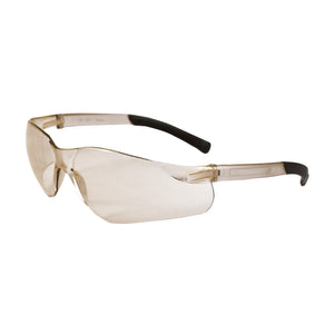 a pair of rimless safety glasses with clear temple and anti-scratch coating
