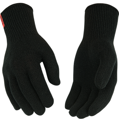 Kinco 27 Thermal 10-Gauge Acrylic and Spandex Blend Black Knit Shell, Ambidextrous Pattern, Elastic Knit Wrist, One Size (One Dozen)