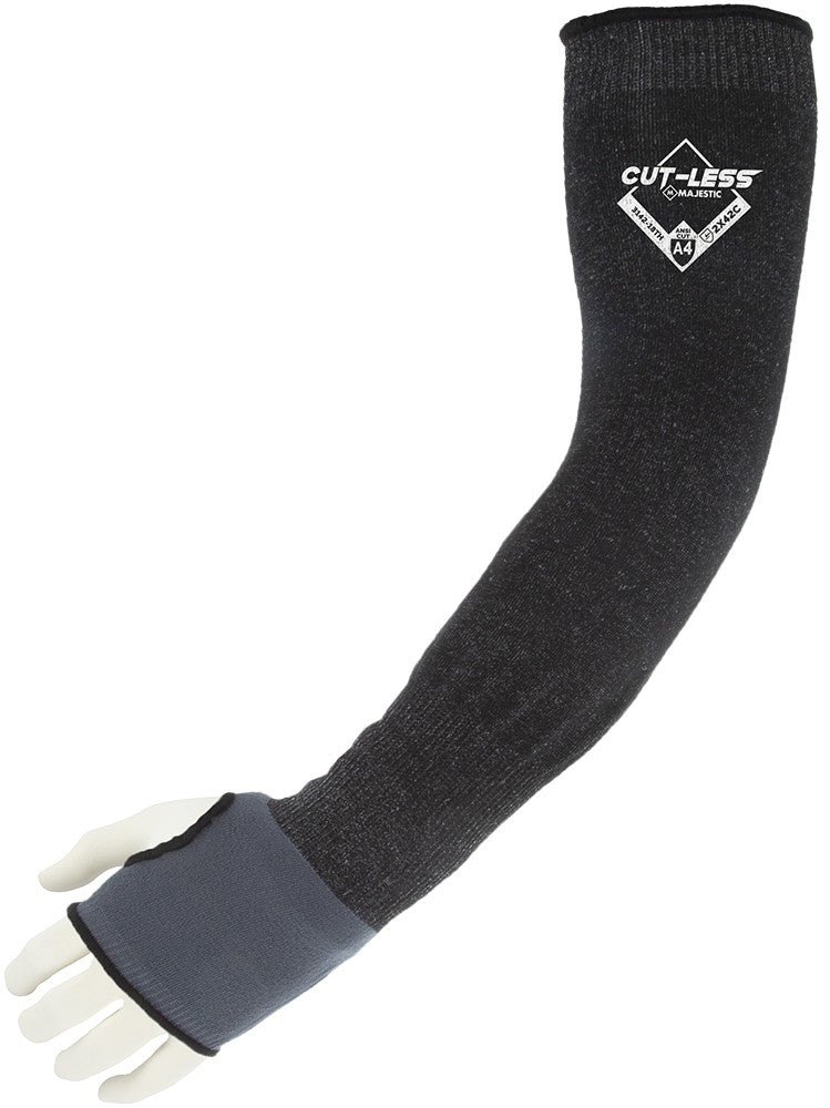Majestic 3142-18TH Tapered 18 in Black made with KorPlex and Thumb Hole Cut Resistant Sleeves (Two Dozen)