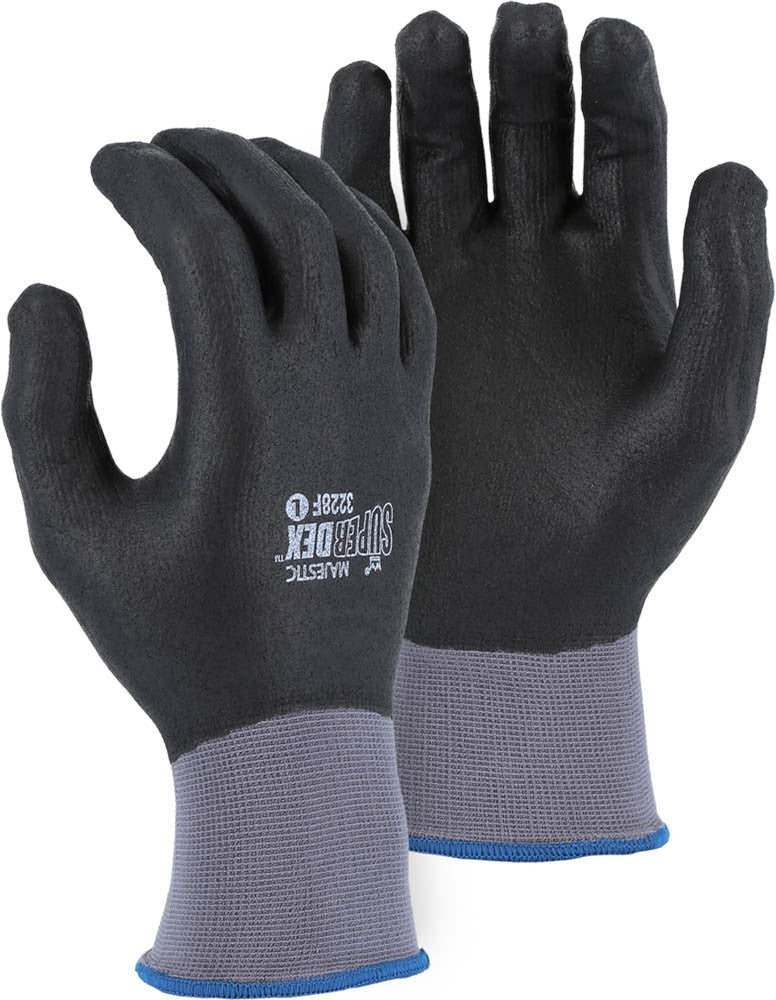 Majestic 3228F SuperDex Full Dip Micro Foam Nitrile Palm Coated Glove on Nylon Shell Work Glove (One Dozen)