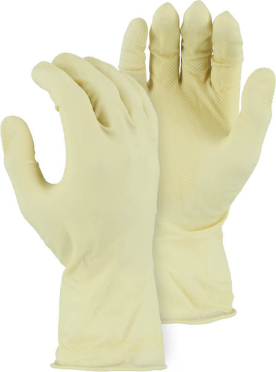 Majestic 3300IF Unlined 14 MIL with Rolled Cuff & Diamond Grip Pattern Latex Glove (One Dozen)