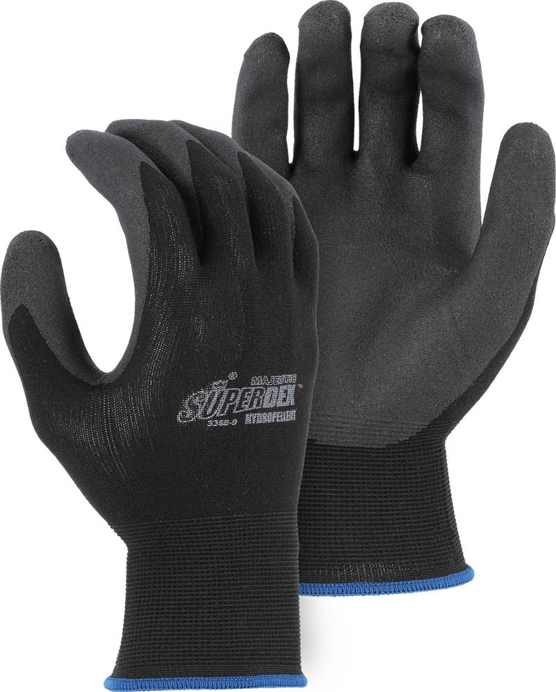 Majestic 3368 SuperDex Lightweight Hydropellent Palm Dipped Glove on 13-Gauge Knit Liner Gloves (One Dozen)