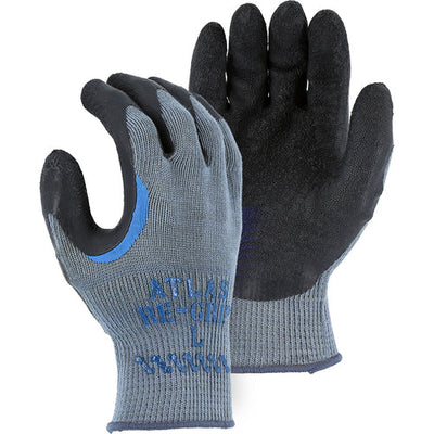 Atlas 330 Wrinkled Latex Coated Glove with Reinforced Thumb Crotch on Knit Liner Blue Gloves (1 Case)