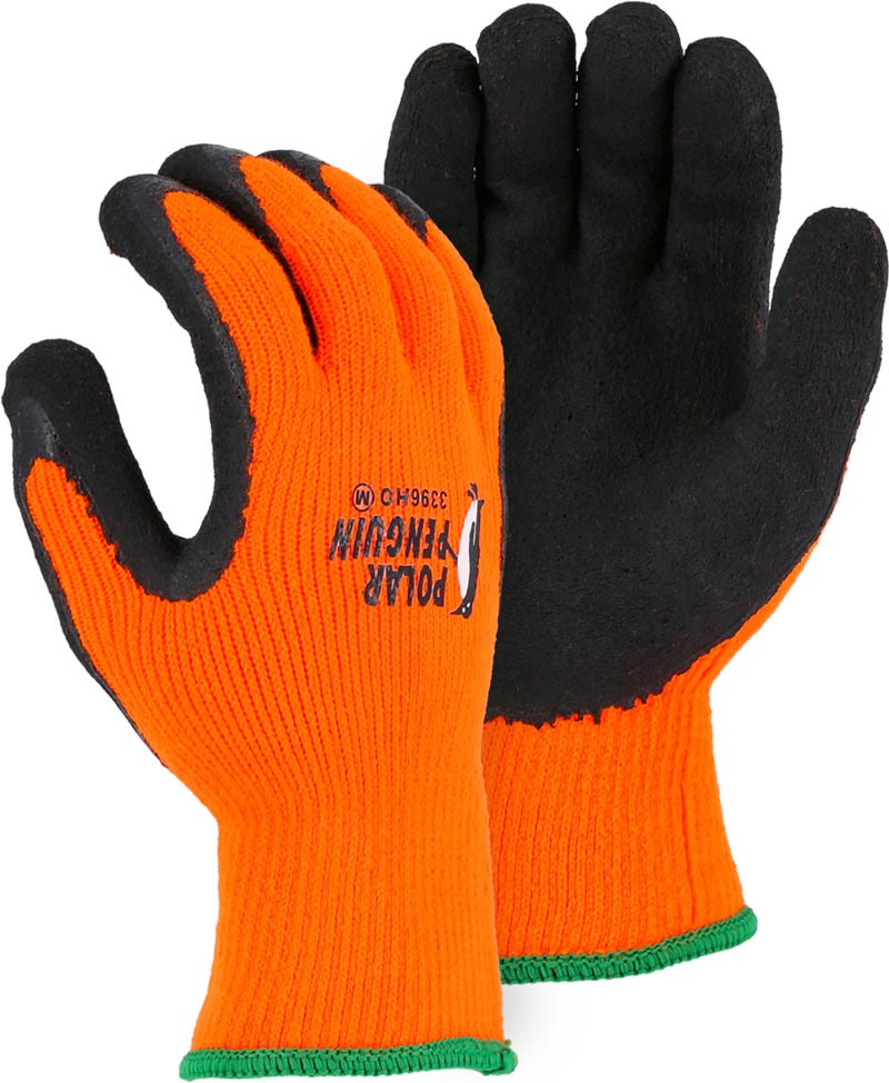 Majestic 3396HO Polar Penguin Winter Lined Napped Terry Glove with Foam Latex Dipped Palm (One Dozen)