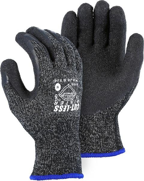 Majestic 34-1570 Winter Lined Cut-Less with Dyneema Seamless Knit with Latex Palm Coating Gloves (One Dozen)