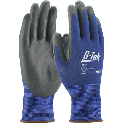 G-Tek 34-315 Seamless Knit Polyester with Nitrile Coated Foam Grip on Palm and Fingers 15 Gauge Glove (One Dozen)