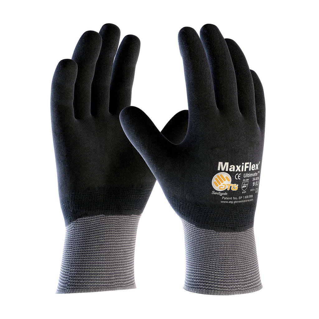 PIP 34-876 MaxiFlex Ultimate Knit Nylon/Lycra Nitrile Coated Gloves (One Dozen)