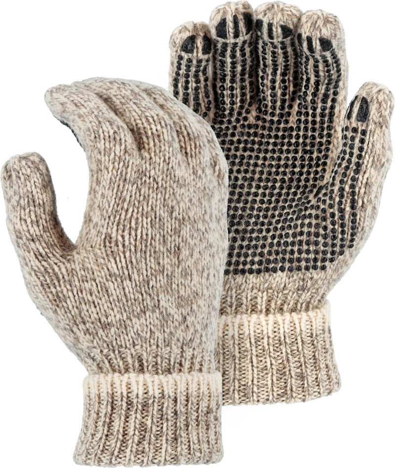 Majestic 3426 Ragwool Medium Weight Single-Ply with PVC Dots on Palm Glove (One Dozen)
