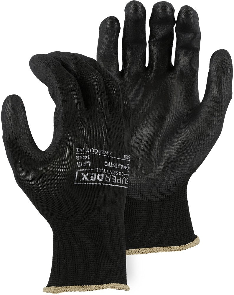 Majestic 3432 Polyurethane Palm Coated Glove on 13-Gauge Seamless Knit Nylon Liner (One Dozen)