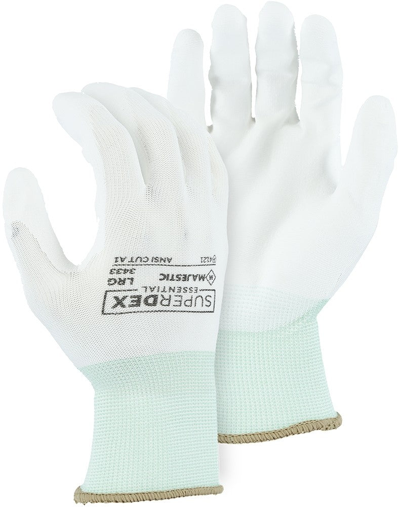 Majestic 3433 Polyurethane Palm Coated Glove on 13-Gauge Seamless Knit Nylon Liner (One Dozen)
