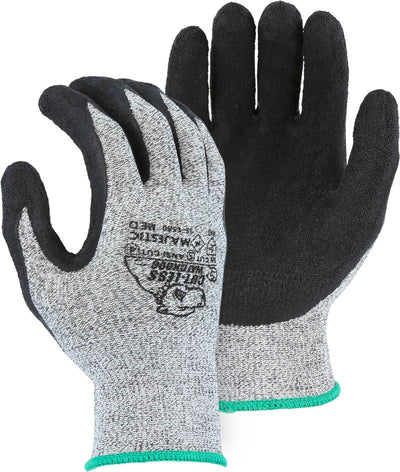Majestic 35-1550 Cut-Less Watchdog Seamless Knit Glove with Crinkle Latex Palm Coating (One Dozen)