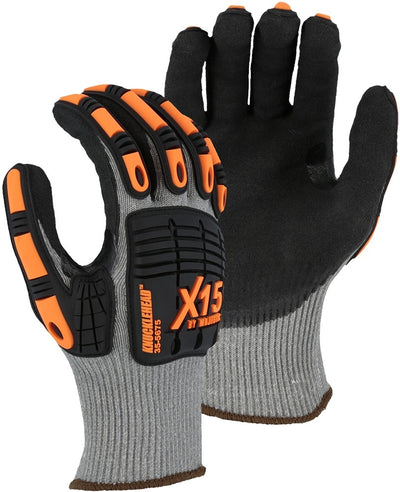 Majestic 35-5675 X-15 Cut-Less with KorPlex with Sandy Nitrile Palm Touch Screen Capable Glove (One Dozen)