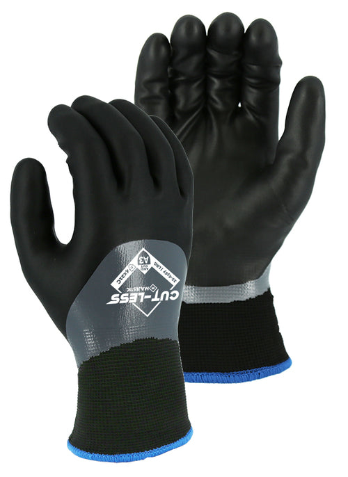 Majestic 35-6367 Cut-Less KorPlex Lined Winter/Freezer Glove w/Full Dipped Foam Nitrile Coating, A3 (One Dozen)