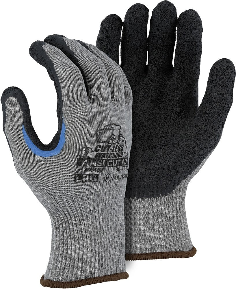 Majestic 35-7650 A7 Cut-Less Watchdog Glove with Crinkle Latex Palm Glove (One Dozen)