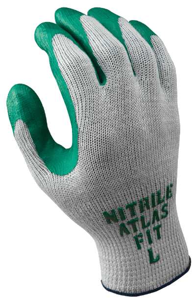 a gray nitrile coated work glove from Atlas brand