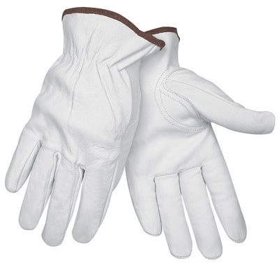 MCR Safety 3611 Leather Premium Grain Goatskin Leather Keystone Thumb Drivers Gloves (One Dozen)