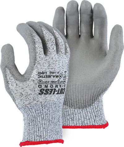 Majestic 37-1505 Cut-Less Diamond Heavy Seamless Knit Glove with Polyurethane Palm Coating (One Dozen)