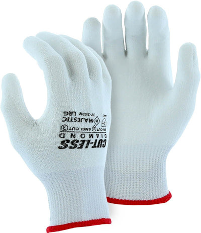 Majestic 37-343N Cut-Less Diamond Heavy Seamless Knit Glove with Polyurethane Palm Coating (One Dozen)