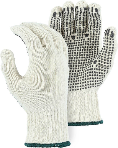 Majestic 3815 Meduim Weight Cotton/Poly String Knit Glove with PVC Dots (One Dozen)