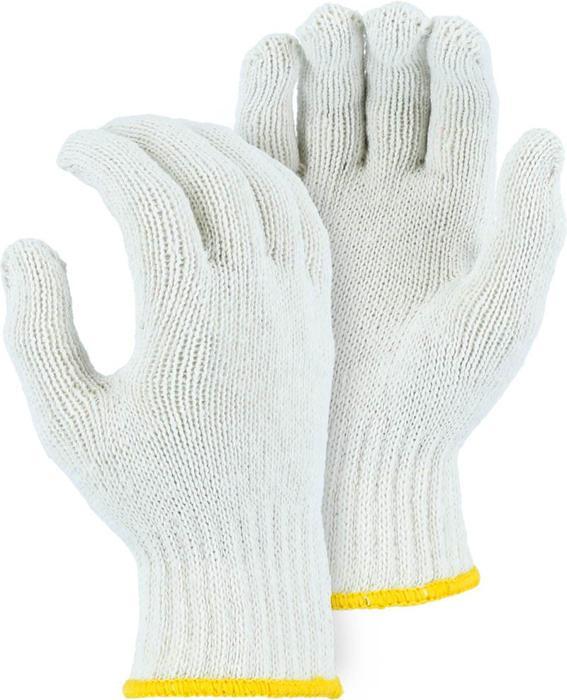 Majestic 3909W Heavyweight 100% Polyester String Knit Glove, White (One Dozen)