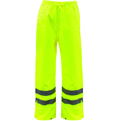 a high visibility waterproof breathable pants with reflective striping
