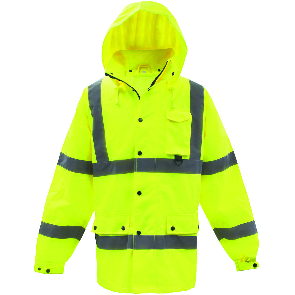 Boss 3NR6000 ANSI Type R Class 3 Heavy Duty Waterproof With Reflective Striping Breathable Polyester Jacket