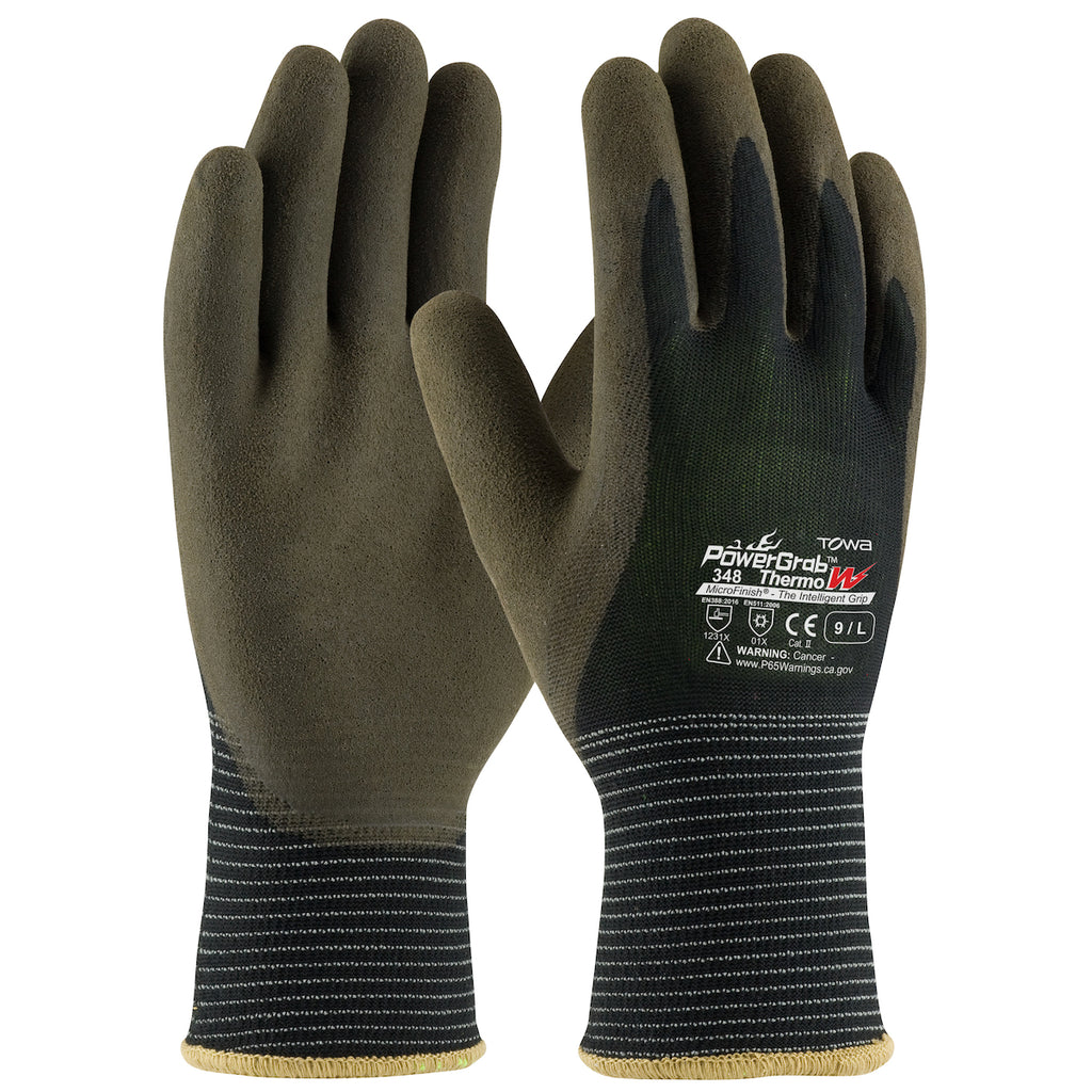 PIP 41-1430 PowerGrab Thermo W Seamless Knit Polyester Glove with Acrylic Liner and Latex MicroFinish Grip on Palm and Fingers (One Dozen)
