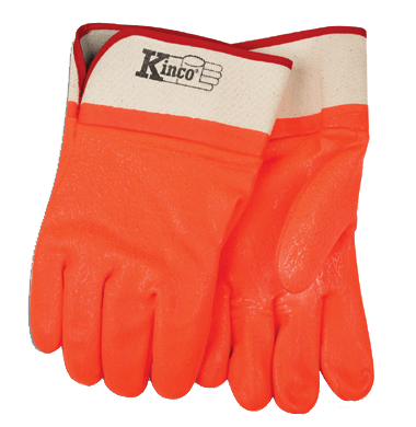 Kinco 4160 Safety Orange PVC Gloves (one dozen)
