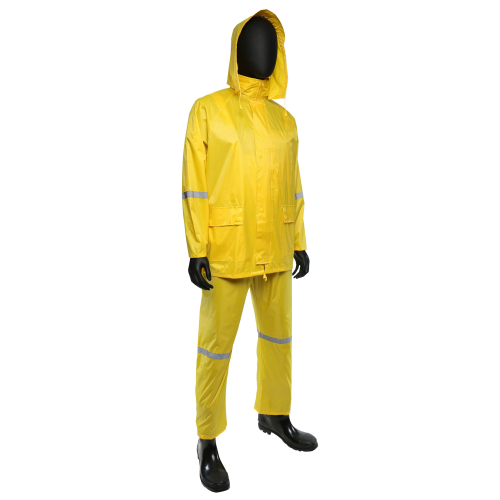 West Chester 4338 Yellow 3-Piece PVC Polyester Rain Suit (Pack of 1)